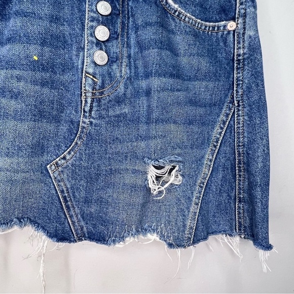 FREE People We the Free Distressed Denim Skirt Size 26 - Picture 5 of 12